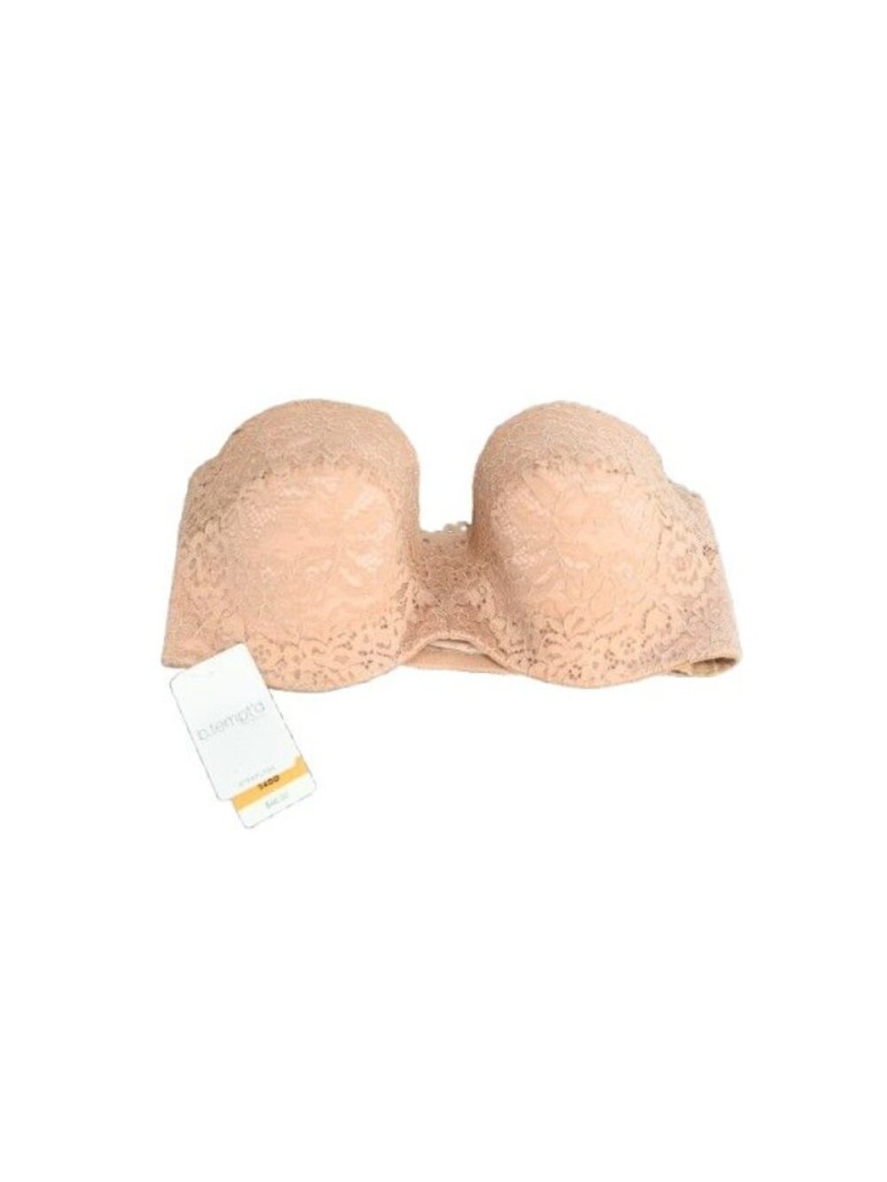 NWD b.tempt'd by Wacoal Ciao Bella Strapless Lace Bra Rose Beige Size 34DD